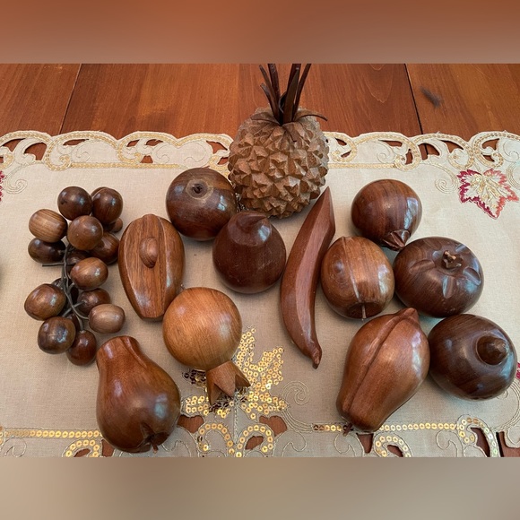 Vintage MCM Wooden Fruit and bowl - Picture 4 of 14